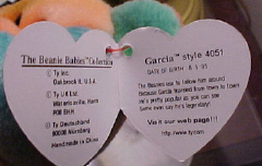 Ty Beanie Babies Fourth Generation Heart Tag: Inside of Tag